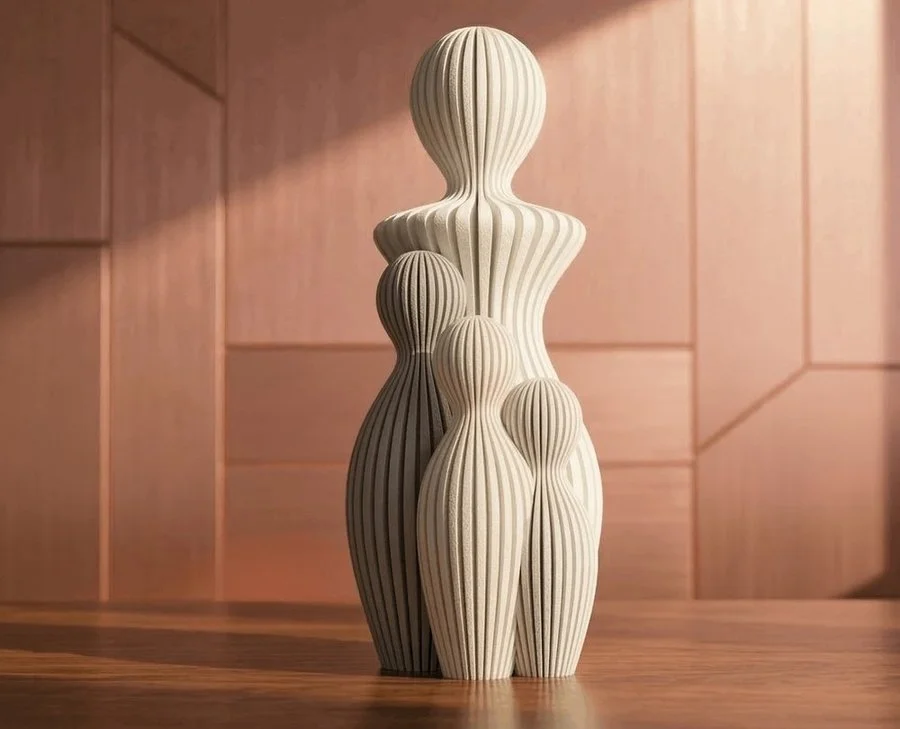 Mother & Three Children Sculpture