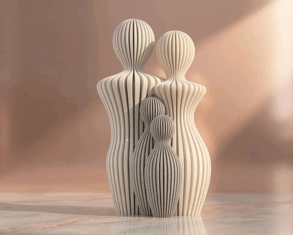 Couple & Two Children Sculpture