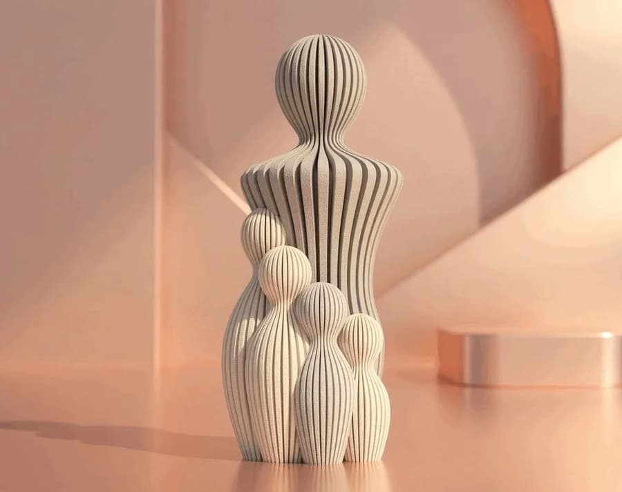 Father & Four Children Sculpture